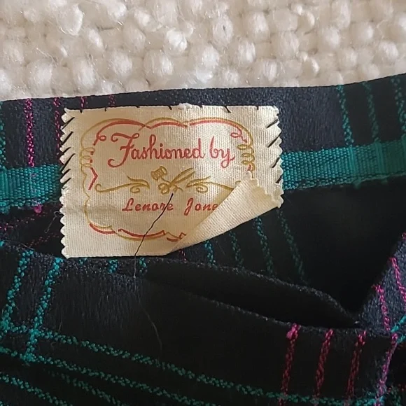 HANDMADE Vintage Plaid Asymmetrical Wrap Skirt 26" waist - Picture 6 of 11